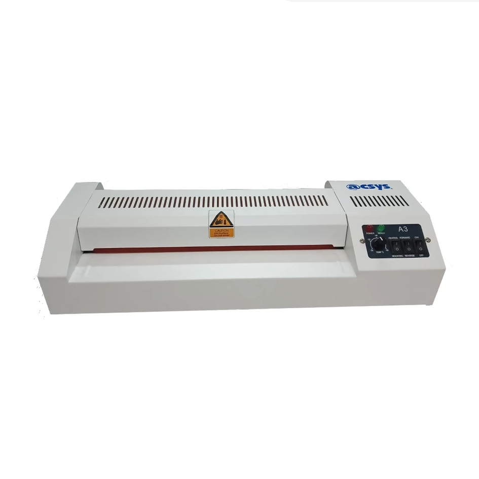 ACSYS MQ-320 Heavy Duty (A3) 13" 4 rollers Laminator White laminating machine with brand logo on a white background
