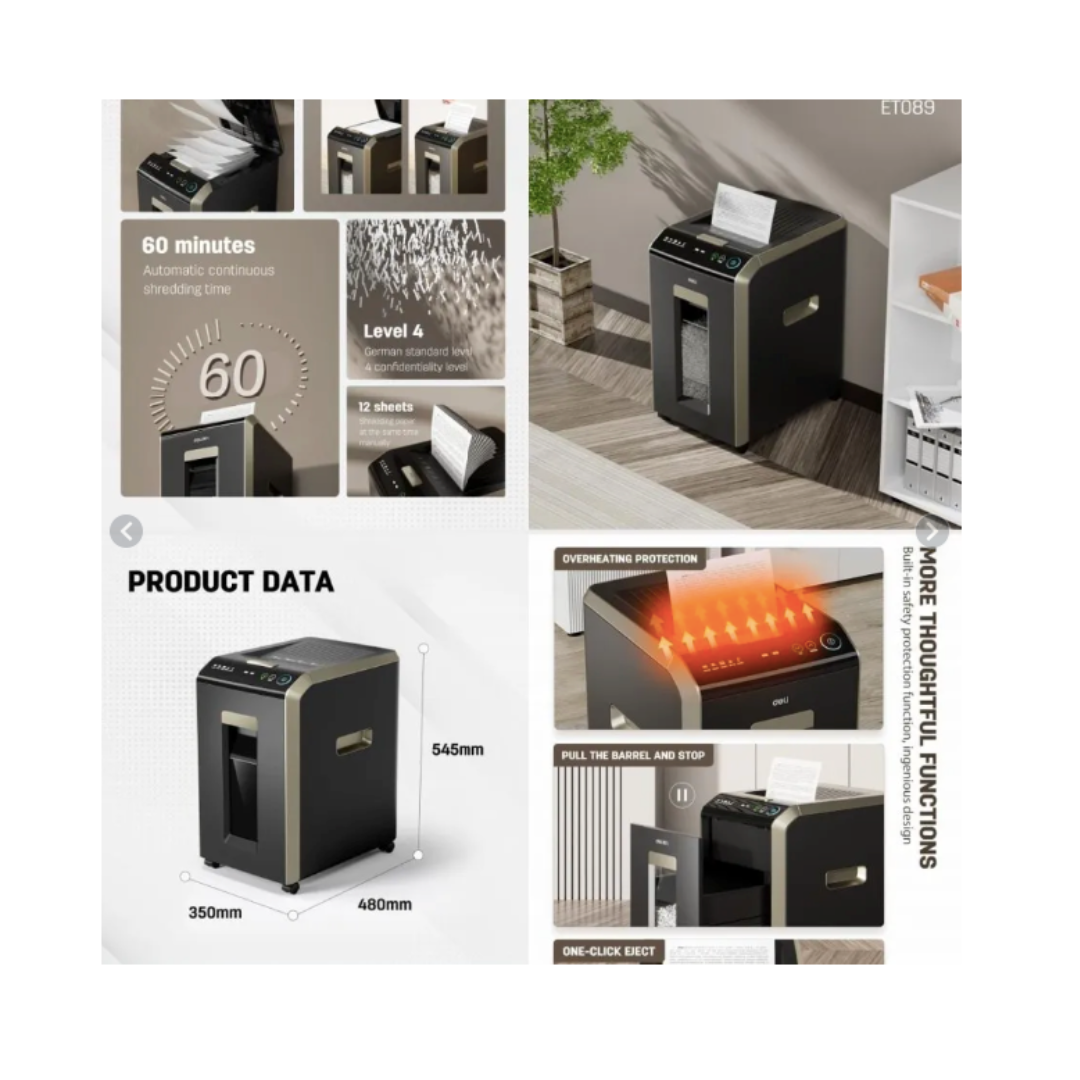 DELI ET089 Auto-Feed Heavy Duty Paper Shredder 