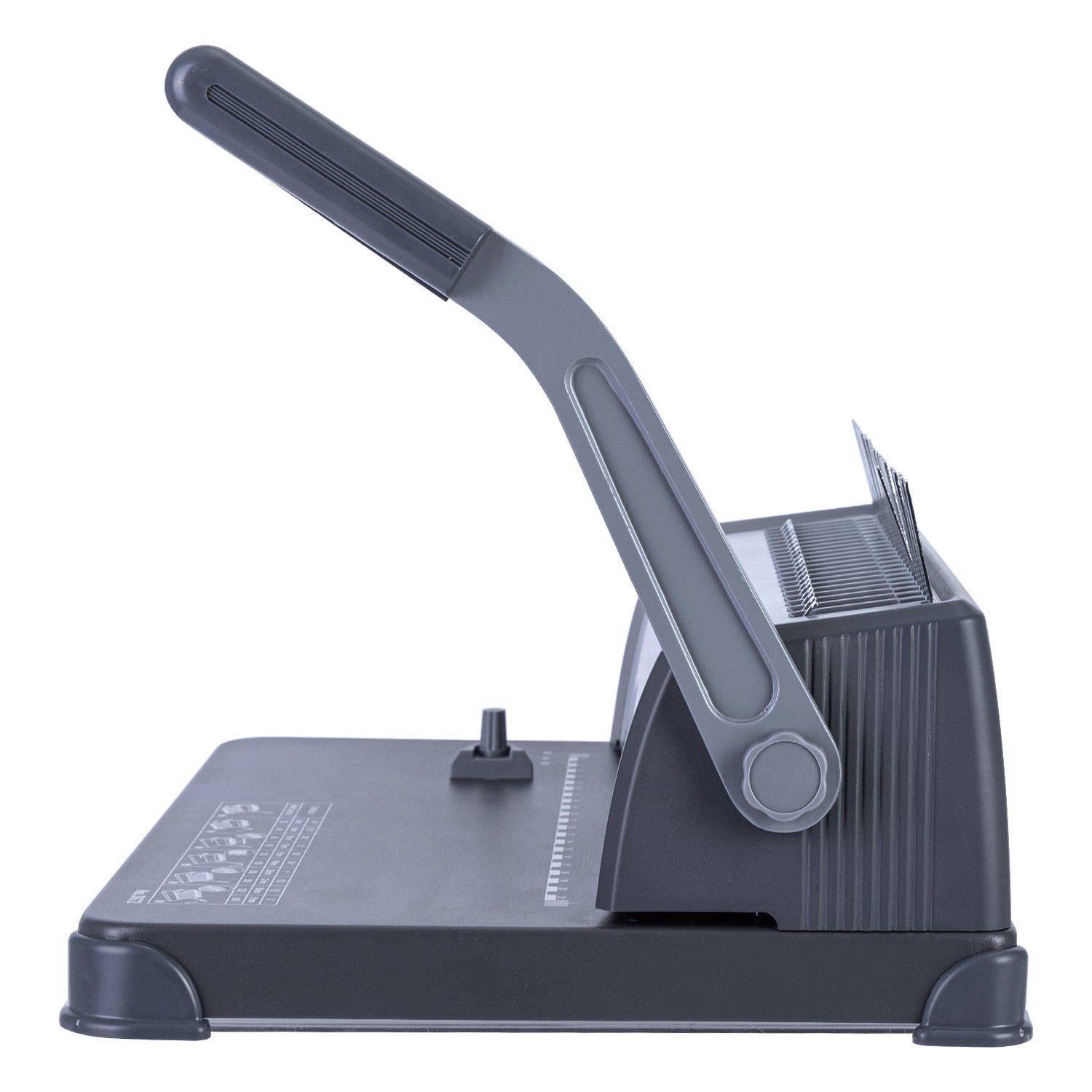 Black paper trimmer on a white background Deli E3872 Comb Binding Machine